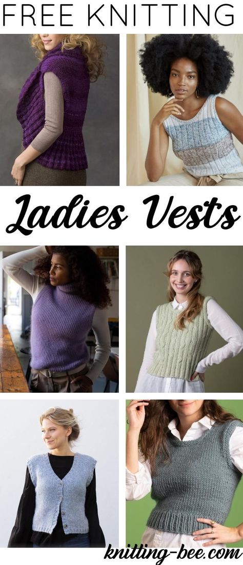 14 Free Vest Knitting Patterns for Women. All new patterns for 2020, fresh new designs, knit these traditional and modern vests with these new free knitting patterns. Vest Knitting Patterns For Women, Knitted Vest Patterns Free For Women, Vest Knitting Patterns, Knit Vest Pattern Women, Vest Knitting, Knit Vest Pattern Free, Knitting Patterns For Women, Free Knitting Patterns For Women, Modern Knitting Patterns