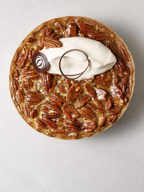 Pecan Pie from Bouchon Bakery. Photo: Deborah Jones Pecan Pie  Yield: 1 pie Pie Crust 2 sticks butter (diced, cold) 1 cup flour 1 tablespoon salt ½ cup water (cold) In a mixer fitted with a paddle combine all ingredients except for the water. Mix until mealy, once mealy slowly add water until combined. Portion into round portions and cool in refrigerator. Bouchon Bakery Recipes, Thomas Keller Recipes, Macy's Parade, Bouchon Bakery, Pecan Pie Easy, Pie Pie, Thomas Keller, Baked Pie Crust, Delicious Thanksgiving