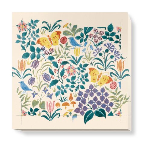 'Small Stylised Flowers' Canvas Wall Art | SurfaceView Stylised Flowers, Floral Tiles, Flowers Canvas, Architecture Tattoo, Printmaking Art, Tile Murals, Unframed Art Prints, Wallpaper Murals, Chalk Pastels