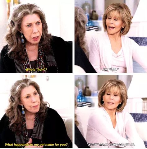 Grace And Frankie Quotes, Grace And Frankie, Lily Tomlin, Grace Quotes, Dark And Twisty, Laugh Lines, Layered Bobs, Funny Women, Funny Shows