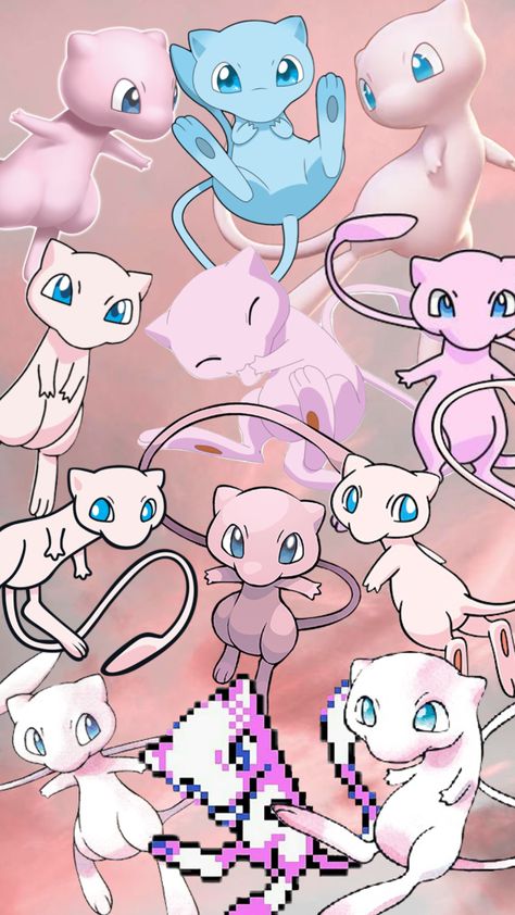 Mew Wallpaper / Lockscreen #mew #pokemon Mew And Mewtwo Wallpaper, Mew Wallpaper Iphone, Pokemon Mew Art, Mew Wallpaper Pokemon, Mew Wallpaper, Mew Card, Mew Pokemon, Pokemon Tattoos, Mew And Mewtwo