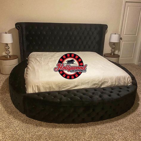 Tuffed Bed, Manly House, Crushed Velvet Bed, Circle Bed, Velvet Storage, Storage Bed Frame, Instagram Add, Round Beds, Velvet Bed