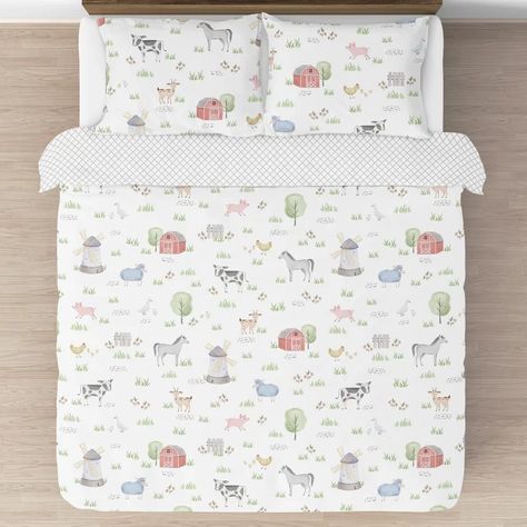 Whimsical Bedding, Farm Crib Bedding, Comfoter For Toddler Bed, Horse Bedding Sets, Farm Animals Crib Bedding, Watercolor Farmhouse, Tractor Comforter Set, Weighted Comforter, Twin Size Comforter