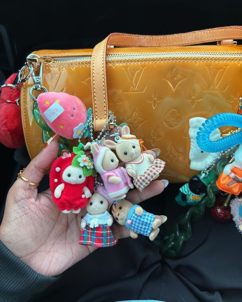 a trinket girl till i die Girls Who Cluster, Trinket Aesthetic, Trinket Bag, Aesthetic Items, Calico Critters Families, Inside My Bag, Sonny Angel, Pretty Bags, Sylvanian Families