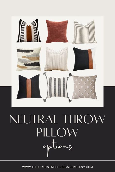 Learn how throw pillows can spice up your space + look at some affordable neutral options! Throw pillows | throw pillows living room | throw pillow combinations | throw pillows bedroom | throw pillow covers | throw pillows for grey couch | throw pillows for beige couch | throw pillows for dark brown couch | throw pillows bedroom aesthetic | neutral throw pillows Pillows Bedroom Aesthetic, Pillows For Dark Brown Couch, Throw Pillows Bedroom Aesthetic, Throw Pillows For Beige Couch, Pillows For Beige Couch, Grey Couch Throw Pillows, Brown Couch Throw Pillows, Throw Pillows For Grey Couch, Beige Couch Pillows