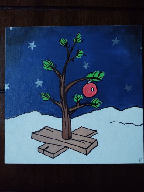 Charlie Brown Tree Painting, Charlie Brown Window Painting, Charlie Brown Christmas Tree Painting, Charlie Brown Christmas Window Painting, Christmas Movie Paintings, Charlie Brown Christmas Painting, Easy Christmas Paintings For Kids, Charlie Brown Painting, Christmas Paintings Easy Simple