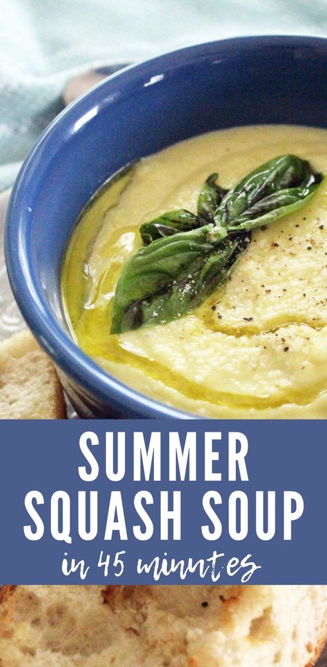 White Scallop Squash Recipes, Summer Squash Soup Recipes, Scallop Squash Recipes, Summer Squash Soup, Roasted Squash Soup, Yellow Squash Soup, Lemongrass Soup, Summer Soup Recipes, Bisque Soup Recipes