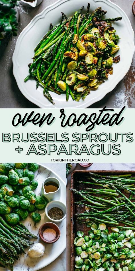 Pistachio Fluff Salad, Baked Brussels Sprouts, Roasted Brussel Sprouts Oven, Ancient Turkey, Pistachio Fluff, Asparagus Dishes, Asparagus Recipes Roasted, Oven Roasted Asparagus, Vegetable Side Dish