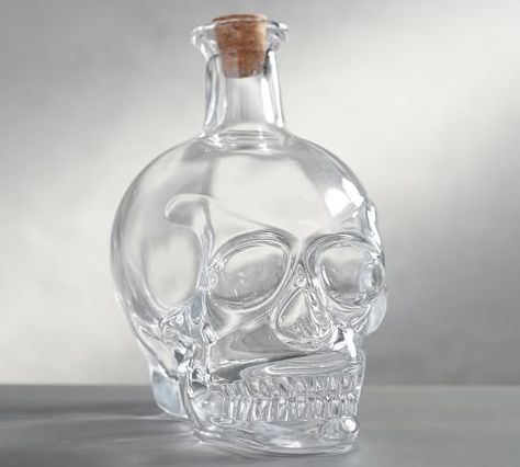 Skull Decanter, Pottery Barn Halloween, Outdoor Dinnerware, Faux Pumpkins, Glass Decanter, Decorative Pottery, Halloween Home Decor, Mirror Art, Holiday Inspiration