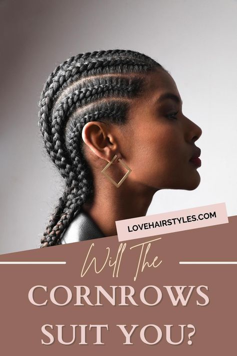 Will the cornrows suit you? Cornrow Braids Into Bun, Cute Cornrows Braids Black Women, Grey Cornrows Braids For Black Women, Grey Cornrows Braids, Cornrow Own Hair, Feed In Braids Cornrows Straight Back Bun, Six Cornrows Braids For Black Women, French Braid Cornrows, Big Cornrow Hairstyles For Black Women