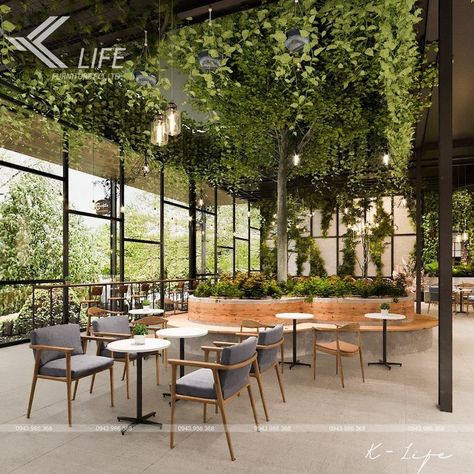 Veranda Restaurant, Speakeasy Decor, Vertical Garden Plants, Kindergarten Interior, Small Coffee Shop, Outdoor Restaurant Design, Commercial And Office Architecture, Futuristic Home, Luxury Bar