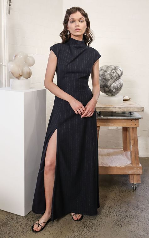 Anna Quan Rhoda Pinstripe Dress Semi Formal Mujer, Ropa Semi Formal, Crepe Maxi Dress, Anna Quan, Resort 2020, Pinstripe Dress, Vogue Germany, 2020 Fashion, Australian Fashion