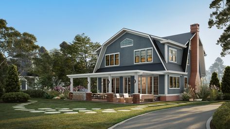 Gambrel Roof House, Gambrel House, Second Floor Addition, Dutch Colonial Homes, Roof House, Gambrel Roof, Big Bedrooms, Dutch Colonial, House Roof