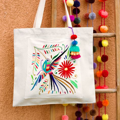 Mexican Colors, Mexican Bag, Leather Embroidery, Embroidered Pillow Covers, Needle Crafts, Their Story, Handmade Purses, Embroidered Pillow, Clothes Shop