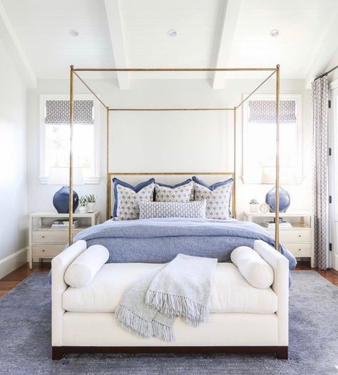 Suite Dreams, #myOKLstyle – One Kings Lane — Our Style Blog Classic Contemporary Bedroom, Apartment Decoration, Bedroom White, Casa Vintage, Coastal Bedrooms, Coastal Bedroom, Dreamy Bedrooms, Décor Boho, Canopy Bed