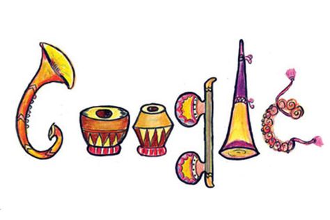 Google Doodles: A Brief History |Geek Insider Doodle 4 Google, Indian Instruments, Indian Classical Music, Indian Music, Animal Groups, Google Doodles, Bullet Journal Doodles, Journal Doodles, Folk Music