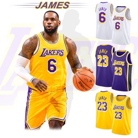 No+6+James+Basketball+Outfit+Los+Angeles+Kits+Lakers+Clothing+Basketball+Team+Uniform Basketball Costume, Lakers Outfit, Basketball Outfit, Basketball Kit, Nba Uniforms, James Basketball, Bryant Basketball, Lakers Team, Golden State Warriors Basketball