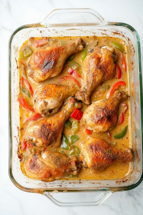 Indulge in a cozy and comforting meal with our delicious chicken legs cooked in creamy, flavorful cream of chicken soup. This easy-to-make recipe is perfect for a family dinner or a special occasion. With tender chicken legs soaked in rich and savory sauce, this dish will surely be a crowd-pleaser. Give your taste buds a treat by trying out this hearty and satisfying meal that pairs well with your favorite side dishes. Baked Chicken Legs With Cream Of Chicken, Chicken Soup With Drumsticks, Chicken Legs With Cream Of Mushroom Soup, Chicken Leg Soup Recipes, Baked Chicken Cream Of Chicken, Chicken Legs Recipes For Dinner, Chicken Leg Meals, Chicken Leg Stew, Chicken Leg Soup