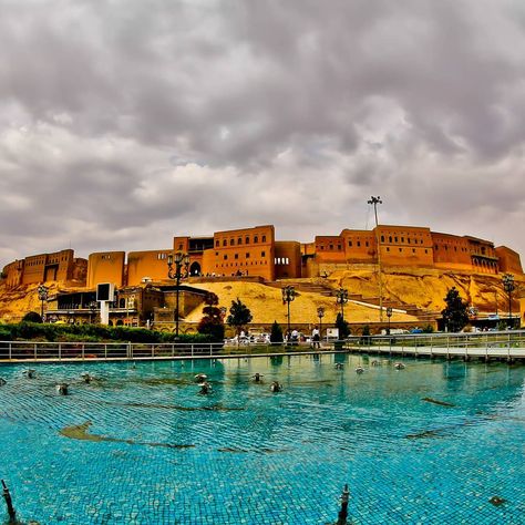 Citadel of Erbil UNESCO site, Erbil, Iraq 🇮🇶 Erbil Castle, Erbil City, Erbil Citadel, Erbil Iraq, Wall Wallpapers, Visit Iran, Roman City, Roman Mosaic, Night Train