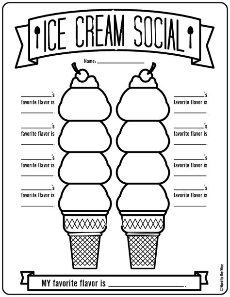 BusyTeacher.org Ice Cream Worksheet, Ice Cream Party Games, Islamic Study, Printable Ice Cream, Ice Cream Pictures, Ice Cream Crafts, Ice Cream Party Theme, Friendship Activities, Summer Worksheets