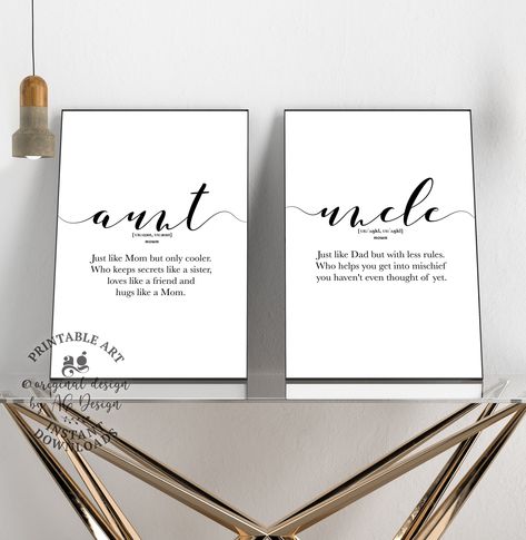 Aunt Uncle definition prints Set of 2, word definition posters, Printable Funny Christmas gifts, Anniversery gift for Auntie Cool Uncle sign Uncle Definition, Word Definition, Definition Poster, Cool Uncle, Like A Mom, Custom Baby Gifts, Word Definitions, Scandinavian Print, Funny Christmas Gifts