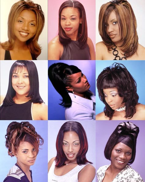 90 Hairstyles 90s Hair Black Women, 90 Hairstyles 90s Hair, 90's Hairstyles, Black Hair 90s, 2000s Hairstyles, Black Hair Magazine, 90’s Hairstyles, Hair Black Women, 90s Hair