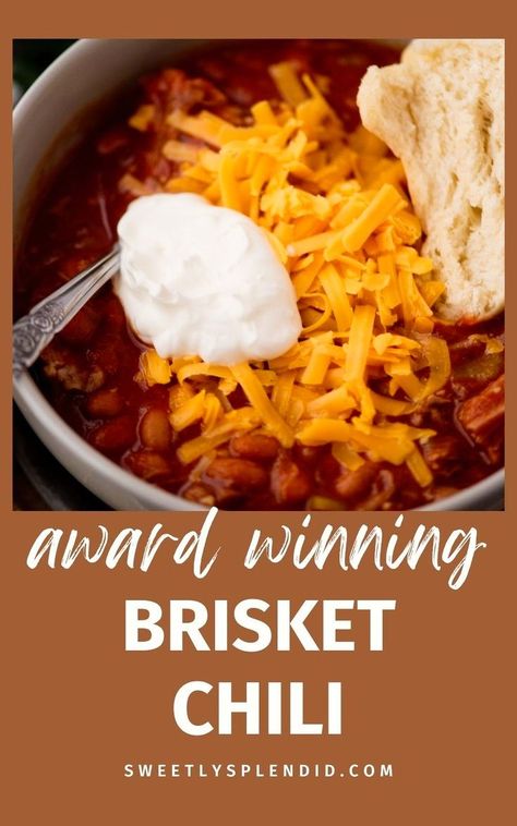 Discover the best Brisket Chili recipe inspired by Texas, featuring award-winning flavors and leftover smoked beef. Craft it easily in a Dutch oven for a quick and homemade chili with beans that's a true winner! Leftover Brisket Chili Recipe, Smoked Brisket Chili Recipe, Chili Recipe With Beans, Leftover Smoked Brisket, Beef Brisket Chili, Brisket Chili Recipe, Smoked Brisket Chili, Recipe With Beans, Easy Bean Recipes