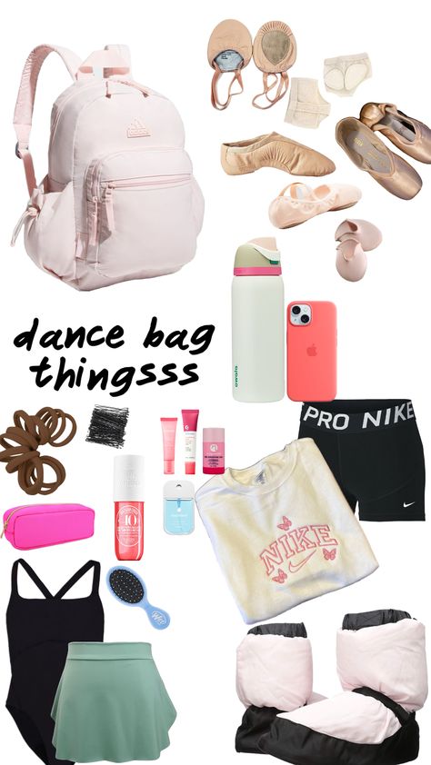 #dance Dance Bag Essentials, Dance Class Outfit, Volleyball Bag, Dance Comp, Dance Hair, Cheer Bag, Class Outfit, Sleepover Things To Do, Ballet Clothes