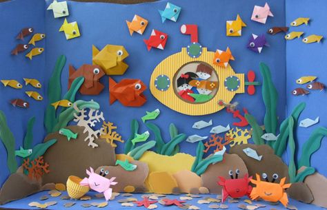 Under The Sea Board Ideas, Sea Animal Crafts, Under The Sea Crafts, Under The Sea Decorations, Ocean Theme Classroom, Underwater Theme, Origami Fashion, Sea Decor, Sea Crafts