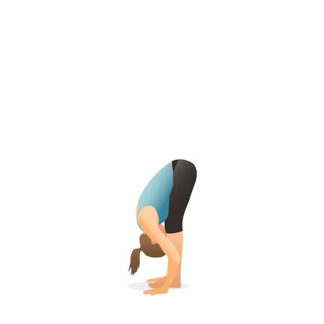 Yoga Pose: Standing Forward Bend | Pocket Yoga Forward Bend Yoga, Standing Forward Bend, Yoga Posses, Pose Standing, Wall Yoga, Diy Yoga, Yoga Images, Forward Bend, Yoga Illustration