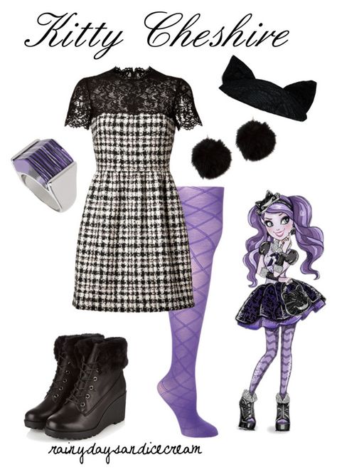 "Kitty Cheshire" by rainydaysandicecream ❤ liked on Polyvore Kitty Cheshire Outfits, Kitty Cheshire Inspired Outfits, Chesire Cat Outfits, Cheshire Cat Themed Outfit, Cheshire Cat Aesthetic Outfit, Cheshire Cat Inspired Dress, Bad Girl Clothes, Cute Emo Outfits, Disney Bound Outfits Casual