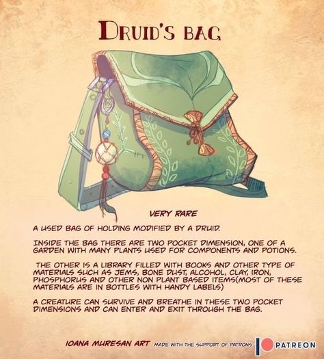 Druid's Bag (Other) Ewolucje Eevee, Dnd Druid, Bag Of Holding, Dnd Stories, Dungeon Master's Guide, Dungeons And Dragons 5e, Dnd Funny, D D Items, Dnd Dragons