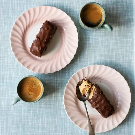 Ravneet Gill’s recipe for peanut butter mousse bars | Baking | The Guardian Ravneet Gill, Peanut Butter Mousse, Chunky Peanut Butter, Double Cream, Rich Desserts, Desserts Menu, Summer Eating, Ready To Pop, Baking Project