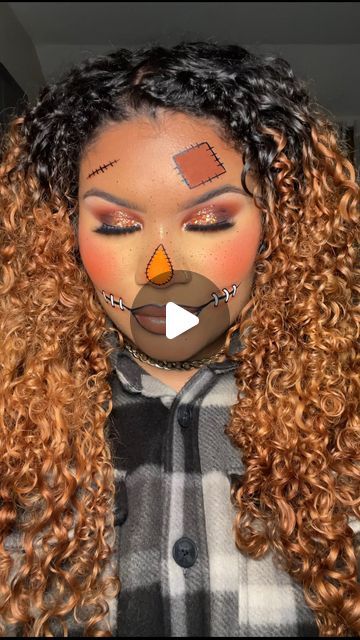 Kelly Hernandez on Instagram: "EASY scarecrow glam makeup🌾👨🏼‍🌾✨🎃 

save this tutorial for later🤭 and tag me in any recreations! I’d love to see and show some love💗 

products used:
🎃@mehronmakeup white cream makeup 
👨🏼‍🌾@plouise_makeup_academy worldie palette
✨@juviasplace egypt flare lashes 
🌾@lawless med/dark brow wax 
🎃@colourpopcosmetics pretty fresh foundation in medium dark 120W 
👨🏼‍🌾@maybelline fit me powder in 310 sun beige
🌾@nyxcosmetics black brow tint pen
🎃@onesize medium 4 butter silk concealer 
✨colourpopcosmetics butcherson hocus pocus 2 mascara 
🌾@colourpopcosmetics lovefool eyeliner 
🎃@milkmakeup outerspace eyeliner
👨🏼‍🌾@pudaiercosmetics freckil pen 
✨@colourpopcosmetics it girl glossy lip
🌾@juviasplace caramel cream bronzer
🎃@colourpopcosmetics gol Easy Scarecrow Makeup Tutorial, Scarecrow Makeup Pretty, Scarecrow Makeup Halloween, Scarecrow Makeup Tutorial, Easy Scarecrow Makeup, Pretty Fresh Foundation, Cute Scarecrow Makeup, Scarecrow Halloween Makeup, Maybelline Fit Me Powder