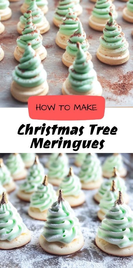 Christmas Tree Meringues: Festive Holiday Baking Delight Create a stunning and delicious holiday treat with Christmas Tree Meringues. Light and crispy, these charming creations are perfect for adding a festive touch to your holiday table or parties. Easy to make and fun to decorate, they’re sure to be a hit with kids and adults alike. Meringue Christmas Tree, Unique Holiday Treats, Meringue Christmas, Unique Christmas Cookies, How To Make Christmas Tree, Candy Recipes Homemade, With Christmas Tree, Xmas Cookies, Baking With Kids