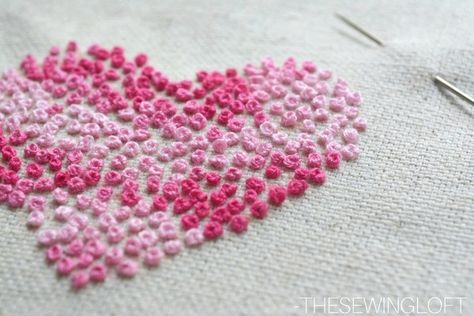 French Knots Heart Hand Embroidery Pattern – Needle Work French Knot Stitch, French Knot Embroidery, French Knots, Japanese Embroidery, Embroidery Supplies, Embroidered Heart, French Knot, Hand Embroidery Pattern, Silk Ribbon Embroidery