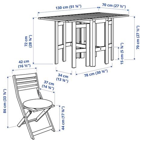 ÄPPLARÖ Table and 4 folding chairs, outdoor, brown stained/Frösön/Duvholmen dark gray - IKEA Bistro Set Outdoor, Folding Garden Chairs, Wooden Outdoor Furniture, Ikea Ireland, Chairs Outdoor, Wood Supply, Outdoor Folding Chairs, Chair Cushion Covers, Dinner Guests