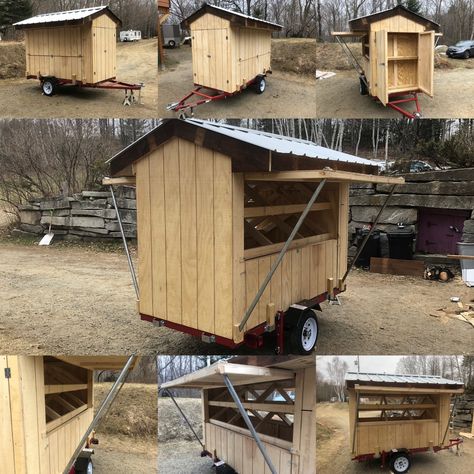 Food Stand Design Street Farmers' Market, Farmers Market Trailer Farm Stand, Roadside Stand On Wheels, Moveable Farm Stand, Farm Stand With Fridge, Farm Stand On Trailer, Mobile Farm Stand Trailer, Roadside Bread Stand, Portable Farm Stand