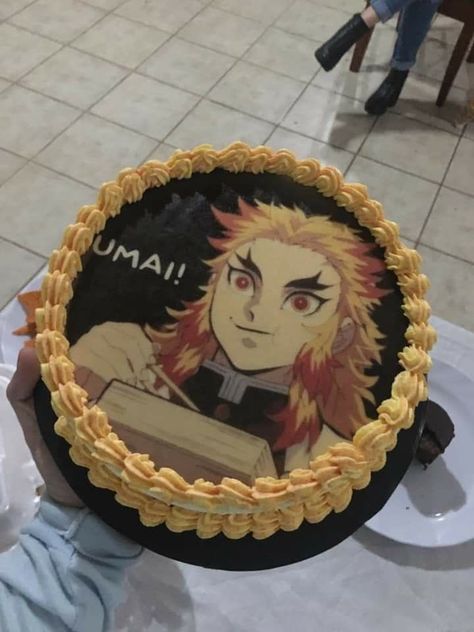 Anime Cake Demon Slayer, Rengoku Cake Ideas, Anime Bday Cake, Demon Slayer Birthday Cake, Anime Birthday Cake Ideas, Demon Slayer Cake Ideas, Anime Cake Ideas, Anime Birthday Cake, Demon Slayer Cake