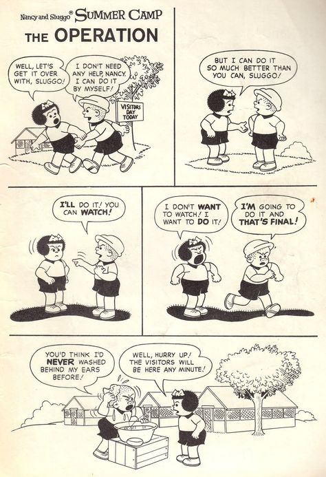 Nancy And Sluggo Comics, Ernie Bushmiller, Sunday Funnies, I Can Do It, The Visitors, Comic Artist, Comic Strip, Summer Camp, You And I