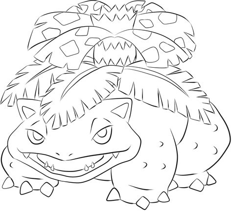 003 Venusaur Lineart by lilly-gerbil Bulbasaur Evolution, Venusaur Pokemon, Pokemon Venusaur, Pokemon Coloring Sheets, Pokemon Mega, Baby Pokemon, Pokemon Bulbasaur, Pokemon Sketch, Pokemon Poster