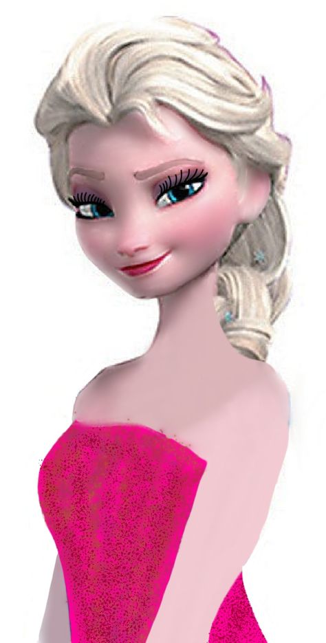 Elsa with a pink dress. Frozen Pictures, Leather Clothing, Pink Dress, Frozen, Disney Princess, Disney Characters, Disney, Hair, Pink