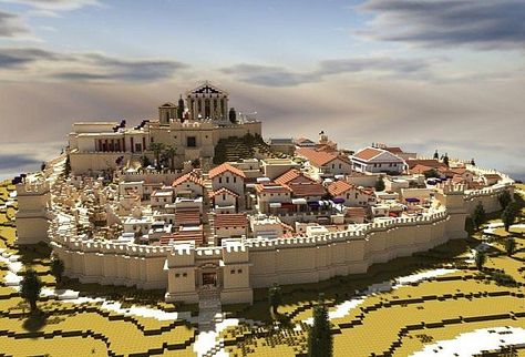 The Greek City of Amphipolis Minecraft Project Villa Minecraft, Minecraft Kingdom, Greek City, Minecraft Structures, Minecraft Castle, Minecraft Medieval, Minecraft City, Minecraft Plans, Minecraft Construction