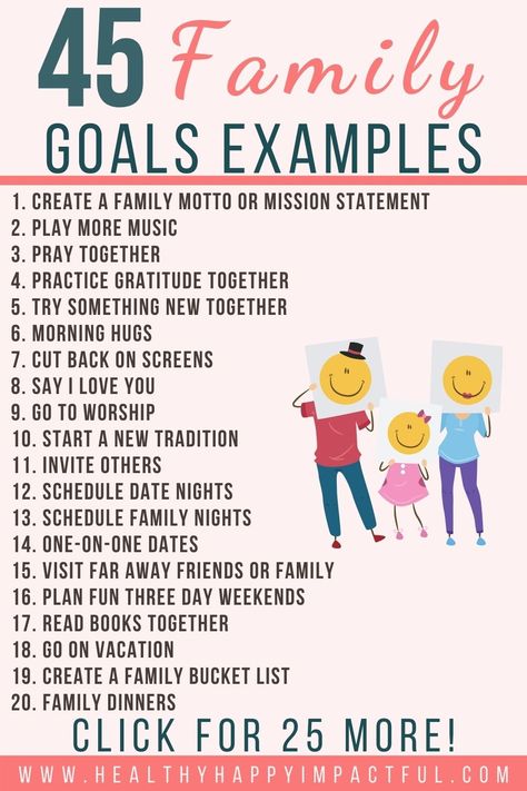 Large Family Goals, Family Structure Ideas, Family Goals List, Family Motto Ideas, Family Goals Future, Family Goals Quotes, Goals Checklist, Family Quality Time, Helping Family