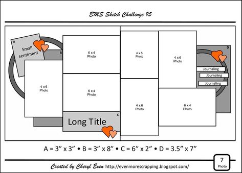 Motherload's Gallery: EMS - Sketch Challenge 95 8 Photo Scrapbook Layout 2 Page, 7 Photo Scrapbook Layout, Scrapbook Sketches 12x12 Double Page, Double Page Scrapbook Layouts, Multi Photo Scrapbook Layouts, Scrapbook Sketches 12x12, Multi Photo Layouts, Layout Sketch, Autumn Blessings