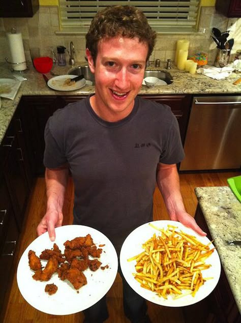 Mark gets comfy with some comfort food Mark Zuckberg, Spring Cleaning Ideas, Self Adhesive Photo Albums, Live Reaction, Chicken Fries, Alex Karev, Short Meaningful Quotes, Family Photo Album, Speed Limit