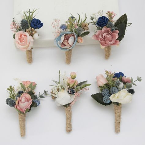 Pink Groomsmen, Boutonniere Groomsmen, Groomsmen Buttonholes, Blue Boutonniere, Cactus Rose, Groomsmen Accessories, Rustic Boutonniere, Mauve Wedding, Rose Boutonniere