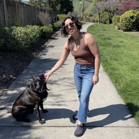 Full body photo of a Pilipino woman and her dog walking. She is wearing jeans and Bedrock Mountain Clogs on zero drop cushioned footbed Bedrock Mountain Clog, Bedrock Clogs, Full Body Photo, Adventure Sandals, Adventure Shoes, Barefoot Shoes, Toe Shoes, Velcro Straps, Dog Walking