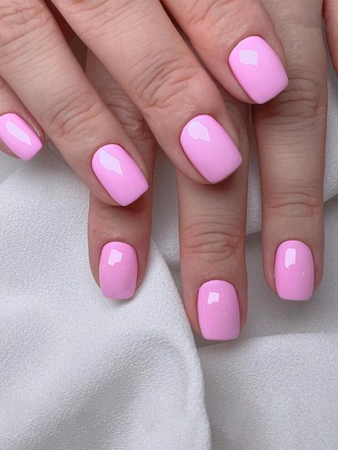 Bubblegum Pink Nails, Italy Nails, Barbie Pink Nails, Bare Nails, Nails Kit, Short Acrylics, Solid Color Nails, Light Pink Nails, Gel Nail Kit