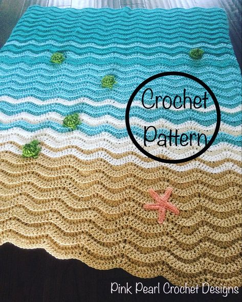 Beach blanket, ocean, waves, sea turtles, crochet Sea Turtle Blanket, Ocean Blanket, Men Scarf Pattern, Crochet Sea Turtle, Turtle Blanket, Lace Baby Blanket, Christening Blanket, Baby Sea Turtle, Beach Wave